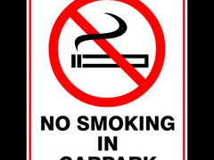 Sign no smoking in car park