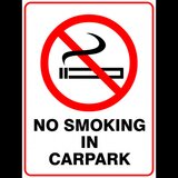 Sign no smoking in car park